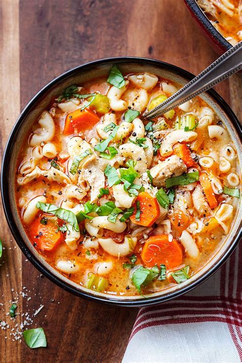 Chicken Pasta Soup | Vegetable soup with chicken, Chicken ...