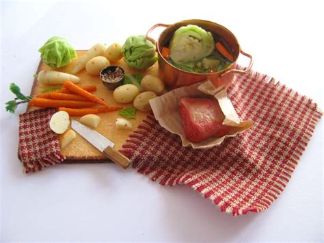 Corned Beef Dinner Preparation Board By Crown Jewel Miniatures Tiny