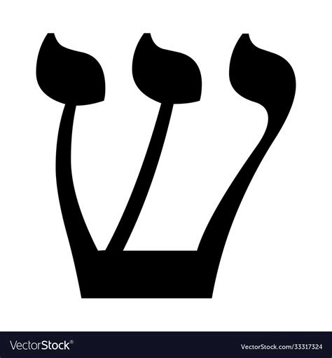 Hebrew Letter Shin Royalty Free Vector Image Vectorstock