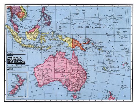 Large Detailed Political Map Of Australia And Oceania Oceania