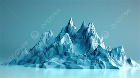 Low Poly Ice Mountain Rendered In 3d Background Ice Mountain Glacier