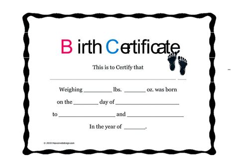 Cute Looking Birth Certificate Template Birth Certificate Template Birth Certificate