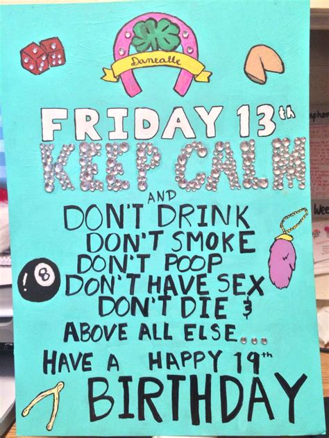 Friday The 13th Birthday Poster Keepcalm Birthday Poster Happy
