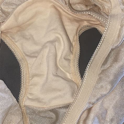 Vintage Nude Granny Panties Panty Sheer Silky Satin S Gem