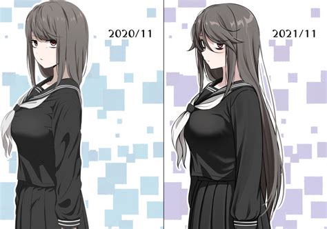 Ikari Manatsu Sasaki Touko Highres 1girl Alternate Hair Length