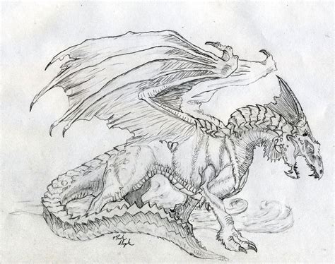 How To Draw A Dragon Flying Drawing