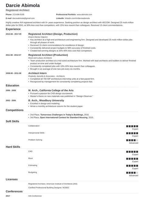 Architecture Resume Examples For Resume Worded Vrogue