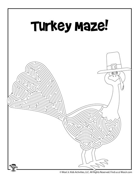 Printable Thanksgiving Mazes Woo Jr Kids Activities Childrens