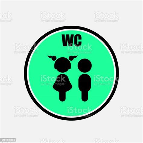 Funny Wctoiletrestroom Door Plate Symbolsman And Woman Toilet Iconvector Black Silhouette