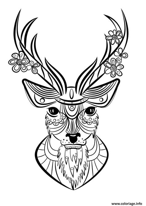 Coloriage Cerf Adulte Animaux