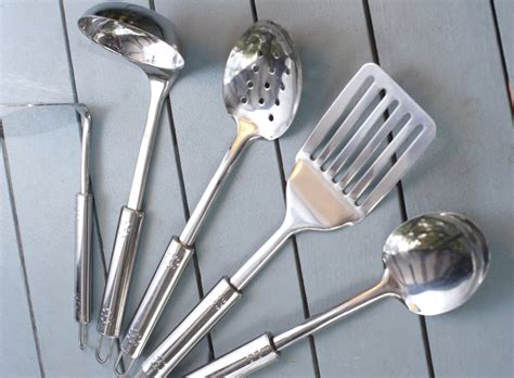 Set Of Metal Kitchen Utensils For Cooking Free Stock Image