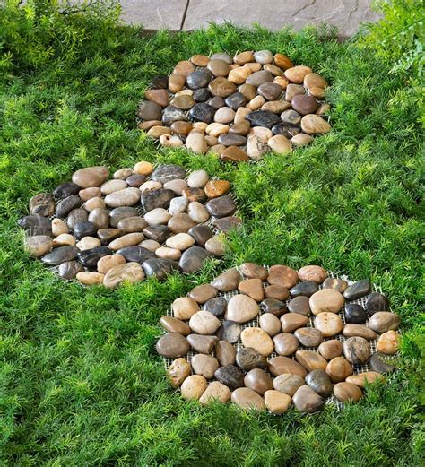 Natural River Rock Stepping Stones Set Of 3 Stepping Stones
