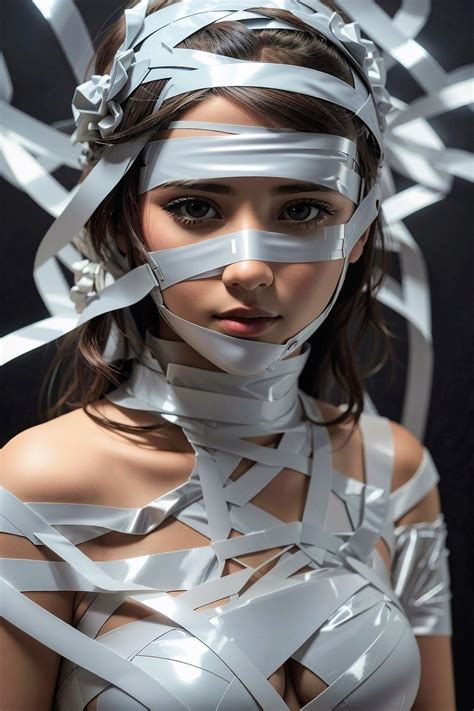 Artstation Cute Girl Covered With Tape