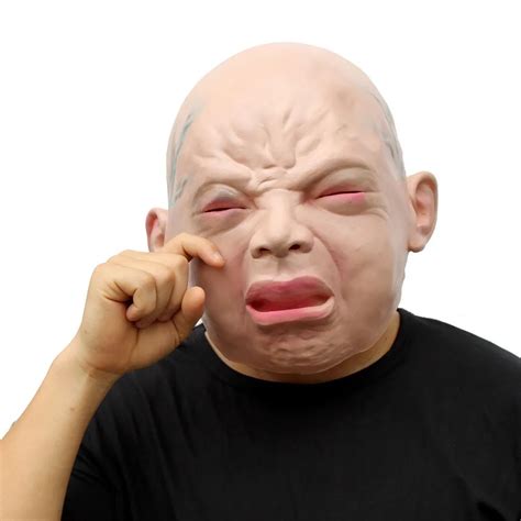 Latex Scary Mask Angry Crying Child Costume Halloween Creepy Cry Baby