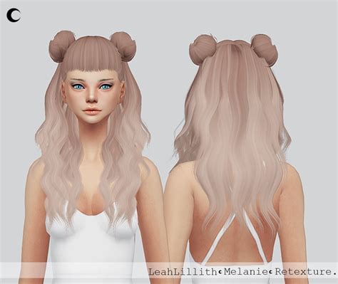 Sims 4 Hairs Kalewa A Leahlillith`s Melanie Hair Retextured