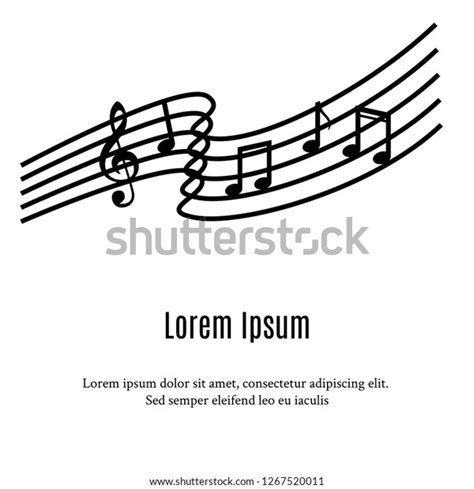 Music Notes Treble Clef On Lines Stock Vector Royalty Free 1267520011