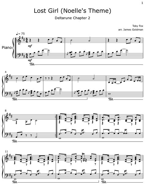 Lost Girl Noelles Theme Sheet Music For Piano