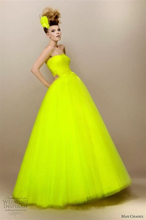 Bright Neon Yellow Bridesmaid Dress Inspiration Oscar De La Renta