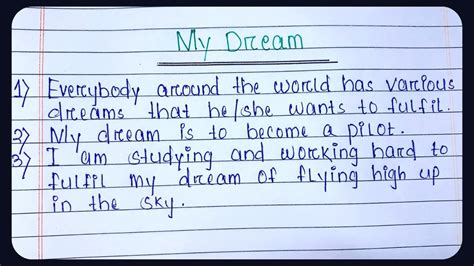 Essay On My Dream In English My Dream Essay In English Short