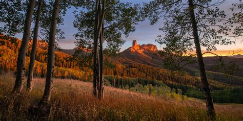 Chimney Rock Autumn Sunset Uncompahgre National Forest Colorado