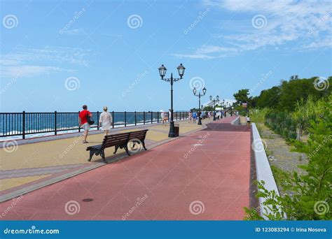 Sochi Russia 14 July 2018 Seaside Promenade In Adler Near The
