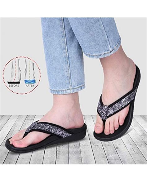 MEGNYA Orthotic Flip Flops For Women Plantar Fasciitis Sandals For Flat
