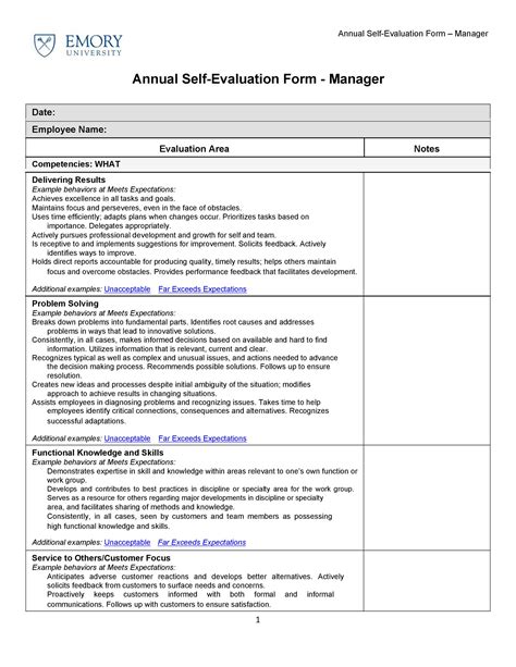 In doing the preparation before the meeting take a look at the examples below and then choose some or all of these sample questions for the evaluations your. self performance appraisals samples