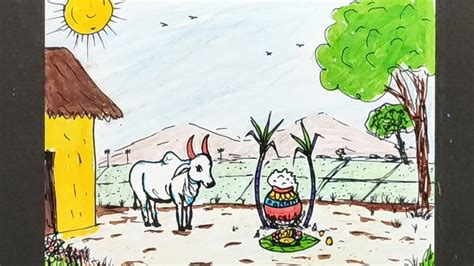 How to draw a supermarket grocery store for kids 🥦 grocery store drawing and coloring for kids color with us free. How to Draw Pongal Drawing | Pongal Scenery Drawing ...