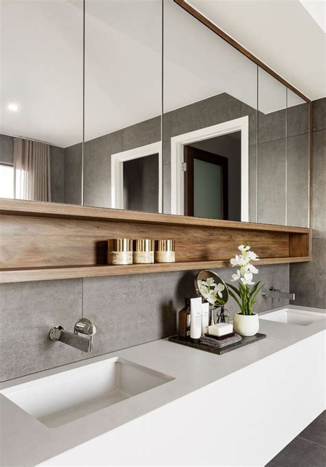Shop for wood bathroom vanities in bathroom vanities. recessed shelf above vanity | Bathroom mirror design ...