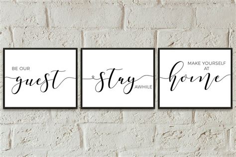 Be Our Guest Set Of 3 Prints Wall Decor Guest Room Printable Etsy