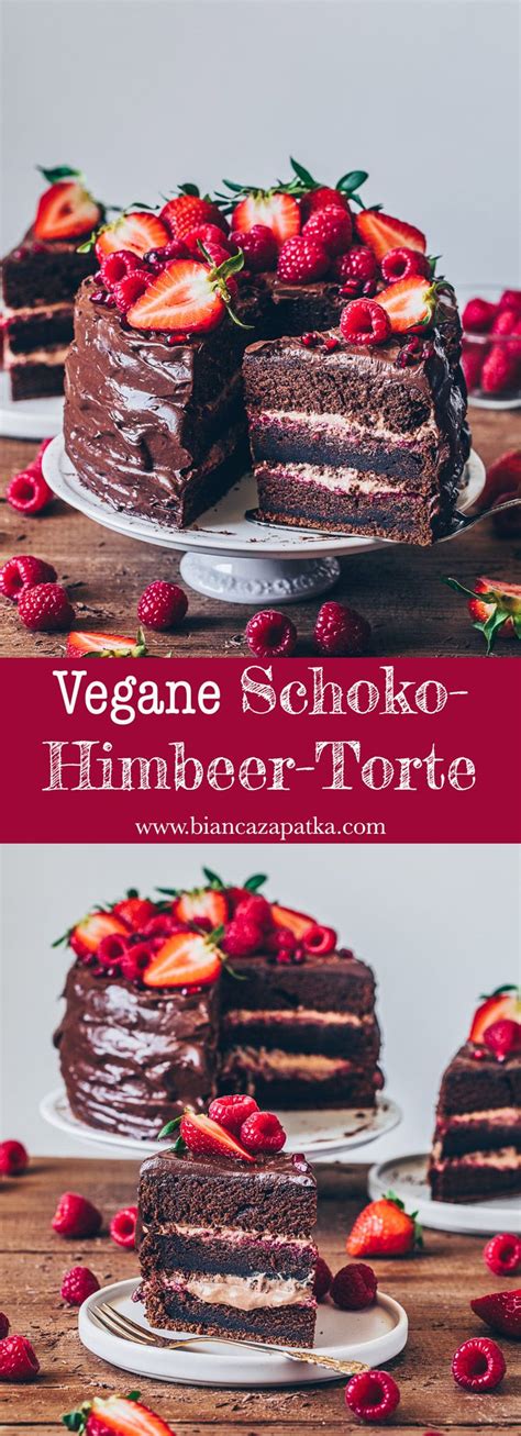 1 banane schälen, 1 mal längs und 1 mal quer halbieren und dekorativ auf den teig legen. Schoko-Himbeer-Torte | Rezept | Schoko himbeer torte ...