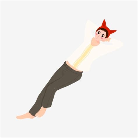 Lying Down White Transparent Casual Man Cartoon Element Lying Down