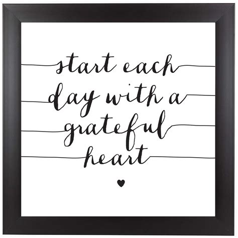 Start Each Day With A Grateful Heart Framed Textual Art Words