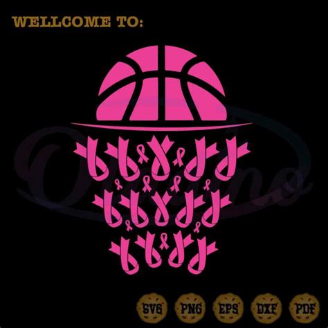 Breast Cancer Basketball Svg Pink Ribbon Graphic Designs Files