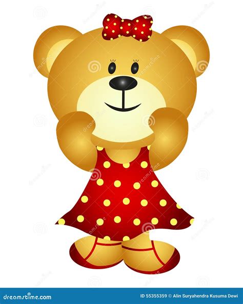 Cute Cartoon Girl Bear Stock Vector Image 55355359