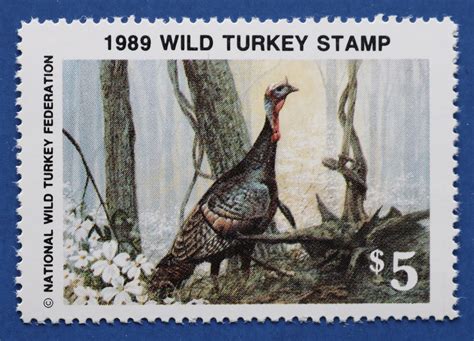 u s nwtf14 1989 national wild turkey federation wild turkey stamp great lakes stamps and coins