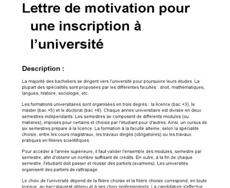 Lettre De Motivation Parcoursup Licence Informatique  exemple lettre