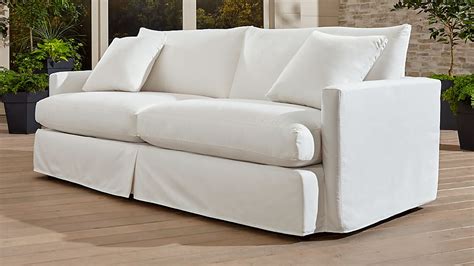 Lounge Ii 93 Upholstered Outdoor Sofa Sundial White Crate And Barrel