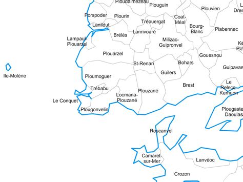 Carte Personnalisable Des Villes Et Communes Du Finistère