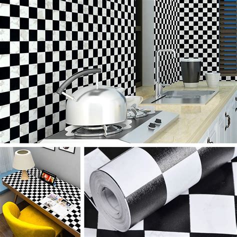 Free Download Livelynine Checkered Wallpaper Peel And Stick Bathroom