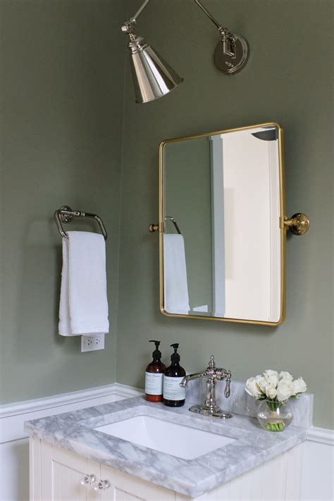 Our Powder Room: Painting the Walls Sage Green | Green bathroom paint