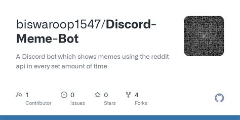 Github Biswaroop1547discord Meme Bot A Discord Bot Which Shows
