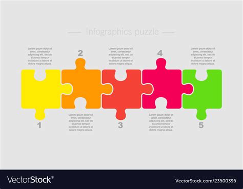 Puzzle Five Pieces Part For Business Presentation Vector Image