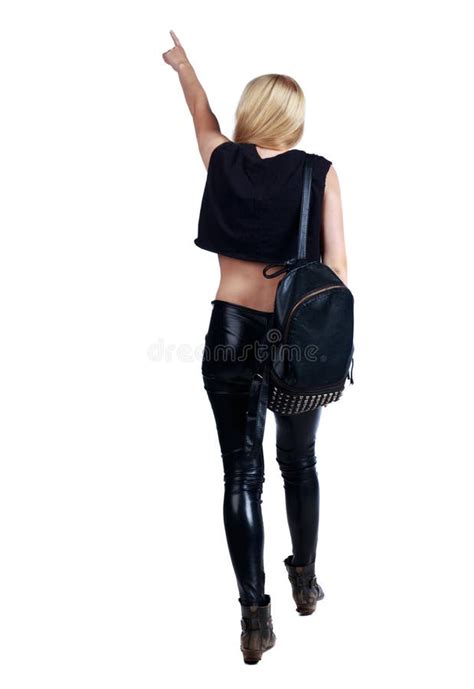 Back View Of Pointing Woman Stock Image Image Of Adult Beautiful