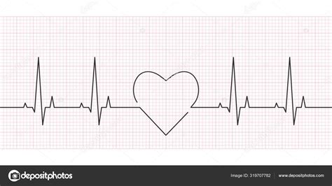 Ligne Battement Coeur Rythme Cardiaque Cardiogramme Concept Ekg