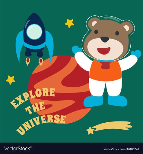 Space Bear Or Astronaut In A Suit Royalty Free Vector Image