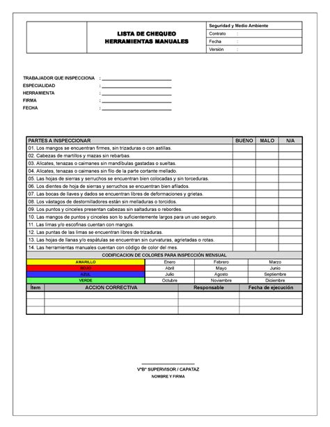 Search Results For Check List De Herramientas Manuales Excel