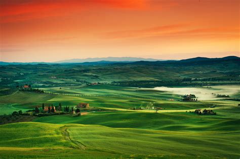 Free Download Hd Wallpaper Italy Tuscany Sunset Sky Fields