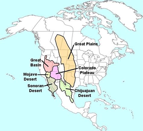 North American Deserts Map Tourist Map Of English