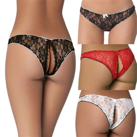 WOMEN S PANTIES LACE Crotchless Underwear Thongs Lingerie G String